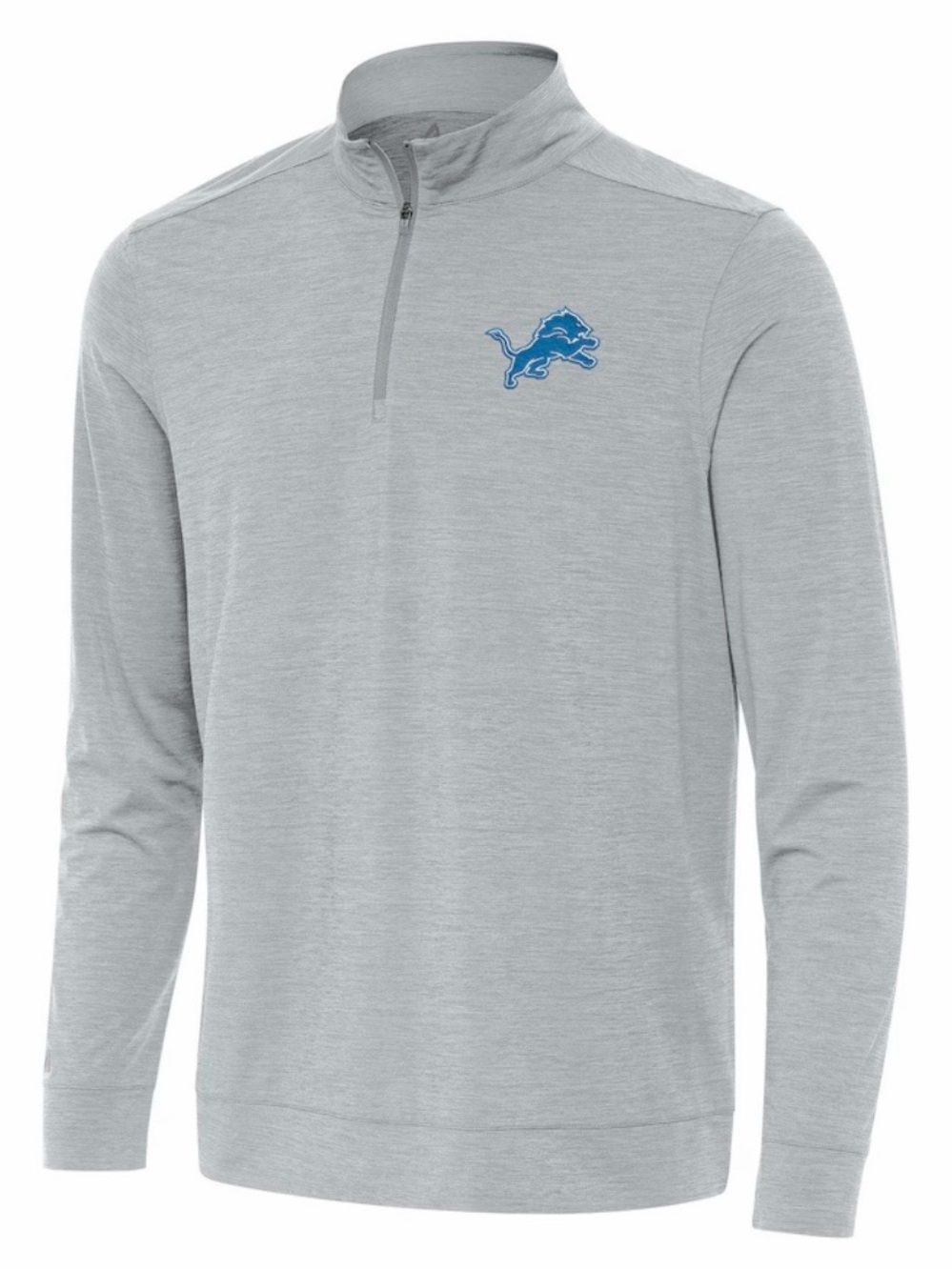 NWT Antigua Men’s Medium Detroit Lions Heather Gray Bright Quarter-Zip Top